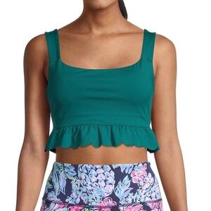 Lily Pulitzer Luisa Scallop-Hem Sports Bra Size XS NWT